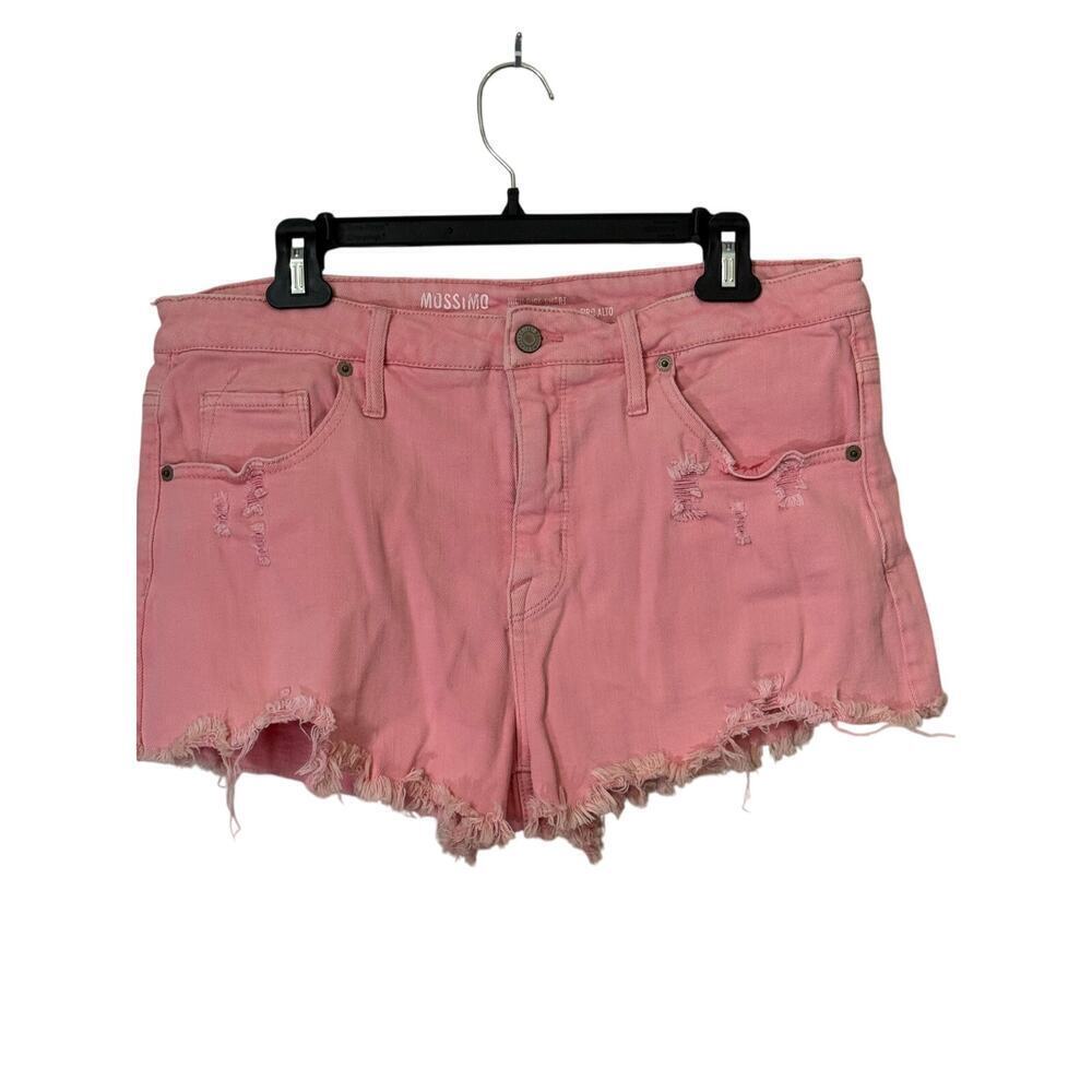 mossimo pink cut off denim shorts plus size 16